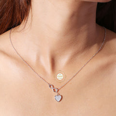 Sparkling Silver Infinity Heart Necklace