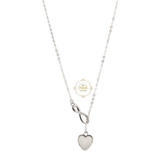 Sparkling Silver Infinity Heart Necklace