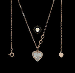 Sparkling Silver Heart to Heart Necklace