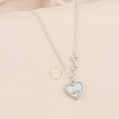 Sparkling Silver Heart to Heart Necklace