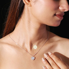 Sparkling Silver Heart to Heart Necklace