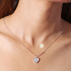 Sparkling Silver Heart to Heart Necklace