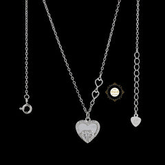 Sparkling Silver Heart to Heart Necklace