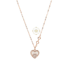 Sparkling Silver Heart to Heart Necklace