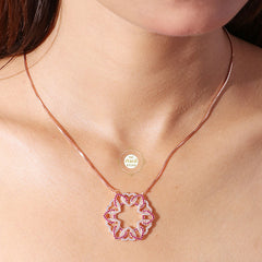 Sparkling Silver Floral Symphony Necklace with Earring