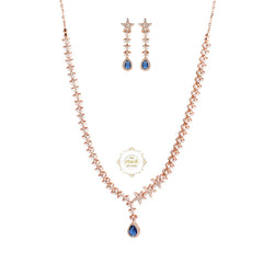 Sparkling Silver Royal Rouge Necklace with Earring