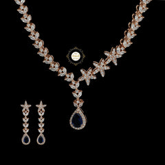 Sparkling Silver Royal Rouge Necklace with Earring