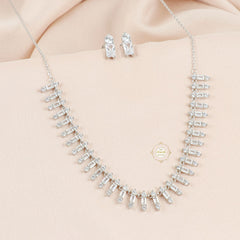 Sparkling Silver Ice Queen Necklace with Earring