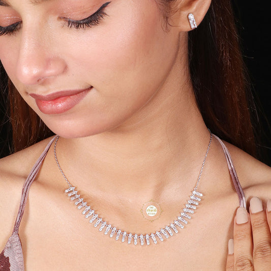 Sparkling Silver Ice Queen Necklace with Earring