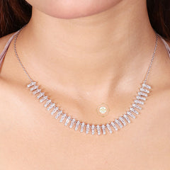 Sparkling Silver Ice Queen Necklace with Earring