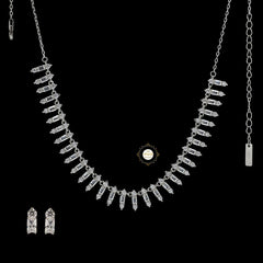 Sparkling Silver Ice Queen Necklace with Earring