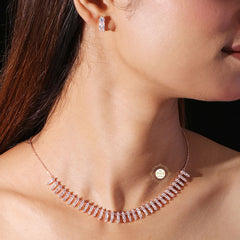 Sparkling Silver Ice Queen Necklace with Earring