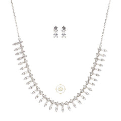 Sparkling Silver Ice Queen Necklace with Earring