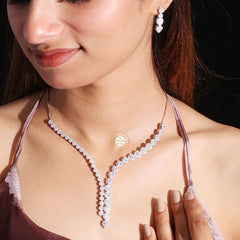 Sparkling Silver Forever Yours Necklace with Earring