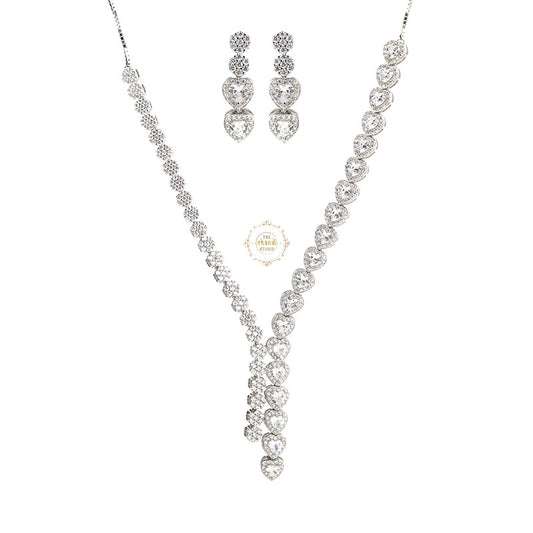 Sparkling Silver Forever Yours Necklace with Earring