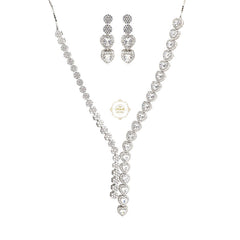 Sparkling Silver Forever Yours Necklace with Earring