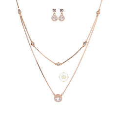 Sparkling Silver Starlit Cascade Necklace with Earring