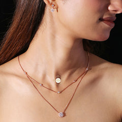 Sparkling Silver Starlit Cascade Necklace with Earring