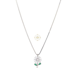 Sparkling Silver Whimsy Bloom Necklace