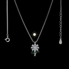 Sparkling Silver Whimsy Bloom Necklace