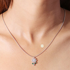 Sparkling Silver Whimsy Bloom Necklace