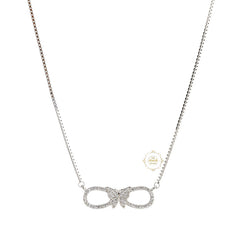 Sparkling Silver Wings of Forever Necklace