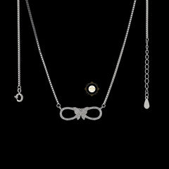 Sparkling Silver Wings of Forever Necklace