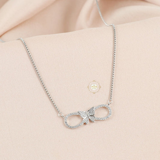 Sparkling Silver Wings of Forever Necklace