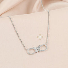 Sparkling Silver Wings of Forever Necklace