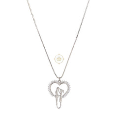 Sparkling Silver Swaying Hearts Necklace