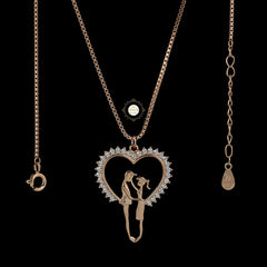 Sparkling Silver Swaying Hearts Necklace