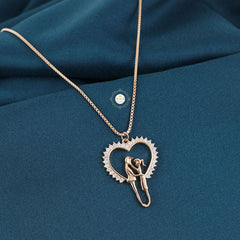 Sparkling Silver Swaying Hearts Necklace