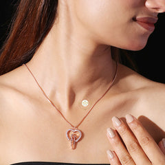 Sparkling Silver Swaying Hearts Necklace