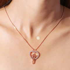 Sparkling Silver Swaying Hearts Necklace