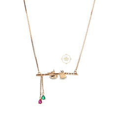 Sparkling Silver Krishna Flute Necklace