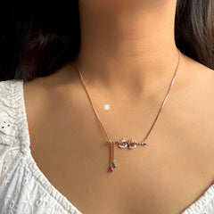 Sparkling Silver Krishna Flute Necklace