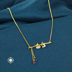 Sparkling Silver Krishna Flute Necklace