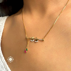 Sparkling Silver Krishna Flute Necklace