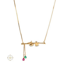 Sparkling Silver Krishna Flute Necklace