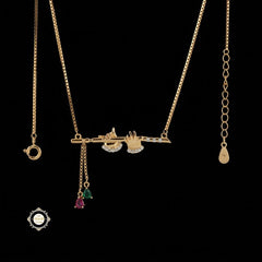 Sparkling Silver Krishna Flute Necklace
