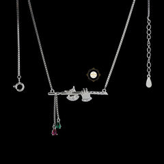 Sparkling Silver Krishna Flute Necklace