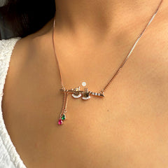 Sparkling Silver Krishna Flute Necklace