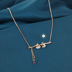 Sparkling Silver Krishna Flute Necklace