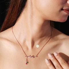 Sparkling Silver Krishna Flute Necklace