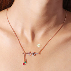 Sparkling Silver Krishna Flute Necklace