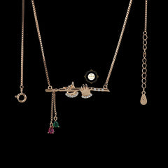 Sparkling Silver Krishna Flute Necklace