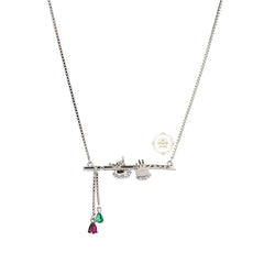 Sparkling Silver Krishna Flute Necklace