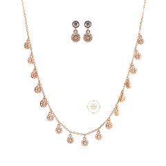 Sparkling Silver Twinkling Halo Necklace with Earring