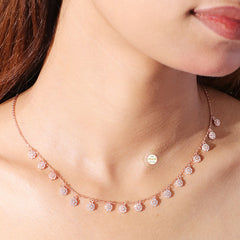 Sparkling Silver Twinkling Halo Necklace with Earring