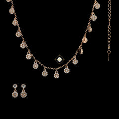 Sparkling Silver Twinkling Halo Necklace with Earring